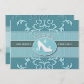 Cinderella Glass Slipper Save the Date (Vorne/Hinten)
