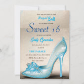 Cinderella Glass Slipper Sweet 16 Einladungen (Vorderseite)