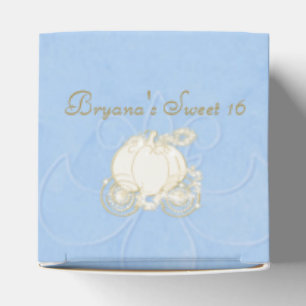 Cinderella Gold Carriage Blue Gastgeschenk Boxes Geschenkschachtel