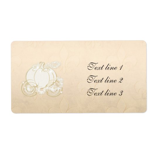 Cinderella Gold Carriage Champagne Princess Label (Vorne)