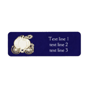 Cinderella Gold Carriage Royal Blue Address Labels