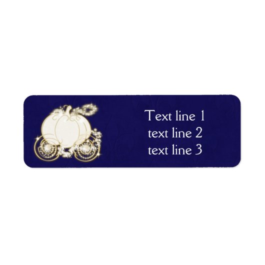 Cinderella Gold Carriage Royal Blue Address Labels (Vorne)
