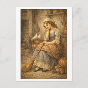 Cinderella im Vintage-Stil Postkarte