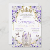 Cinderella Lavender Lila Princess Quinceanera Einladung (Vorderseite)
