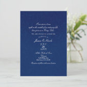 Cinderella Navy Blue Elegant Storybook Hochzeit Einladung (Stehend Vorderseite)