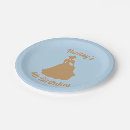 Cinderella Party Personalisierte Teller (Schrägansicht)
