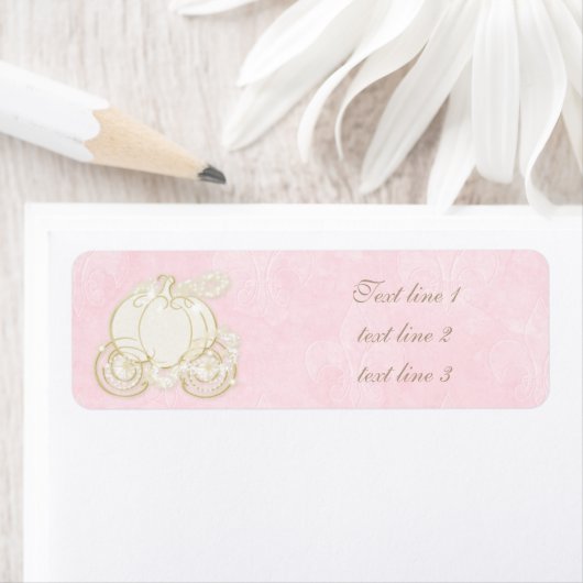 Cinderella Pink Gold Carriage Royal Address Labels (Insitu)