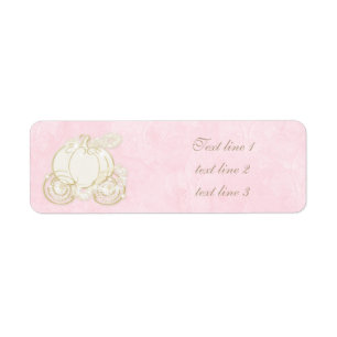 Cinderella Pink Gold Carriage Royal Address Labels