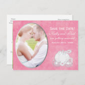 Cinderella Pink & Silver Carriage Foto Postcard Ankündigungspostkarte (Vorne/Hinten)