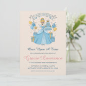 Cinderella princess birthday invitations einladung (Stehend Vorderseite)