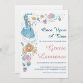 Cinderella princess birthday invitations einladung (Vorne/Hinten)