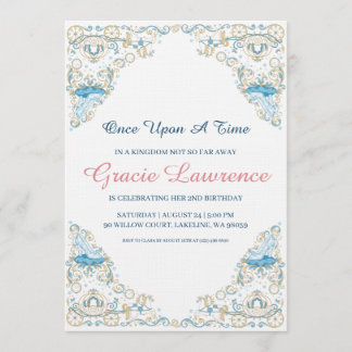 Cinderella princess birthday invitations einladung