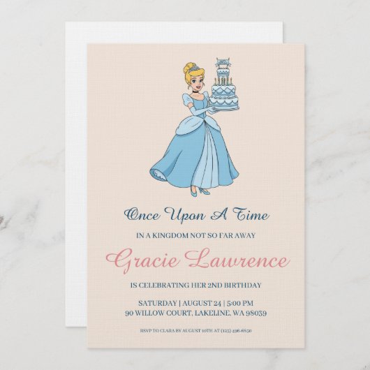 Cinderella princess birthday invitations einladung (Vorne/Hinten)