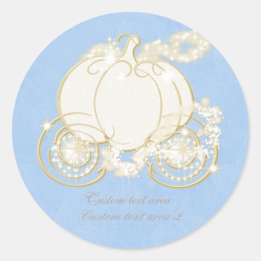 Cinderella Princess Blue Gold Carriage Sticker (Vorderseite)