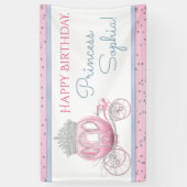 Cinderella Princess Carriage Birthday Party Banner (Vertikal)