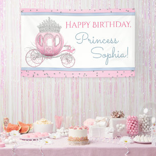 Cinderella Princess Carriage Birthday Party Banner