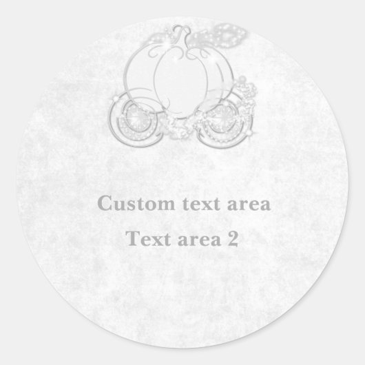 Cinderella Princess Carriage White Silver Sticker (Vorderseite)