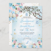 Cinderella Princess Enchanted Garden Quinceanera Einladung (Vorne/Hinten)