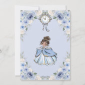 Cinderella Princess Fairytale Blue Floral Geburtst Einladung (Rückseite)