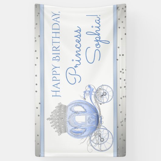 Cinderella Princess Girls Birthday Banner (Vertikal)