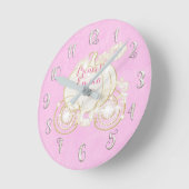 Cinderella Princess Sparkriage Pink Custom Runde Wanduhr (Winkel)