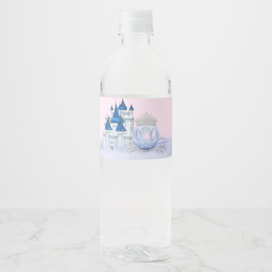 Cinderella Princess Water Bottle Labels Wasserflaschenetikett (Vorderseite)
