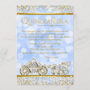 Cinderella Prinzessin Pferdekutsche Quinceanera Einladung