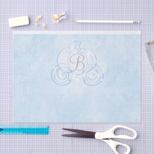 Cinderella Pumpkin Carriage Monogram Initial Seidenpapier (Handwerk)