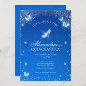 Cinderella Quinceanera Geburtstagseinladung Einladung (Vorne/Hinten)