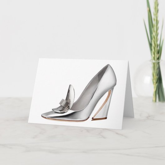 Cinderella Quote Dior Shoes Silver Heelses Card Karte (Vorderseite)