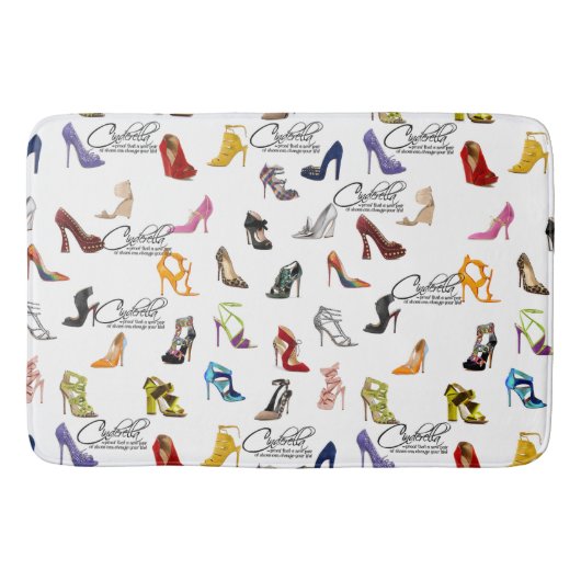 Cinderella Quote Schuhe Heelse Pumps Badematte (Vorderseite)