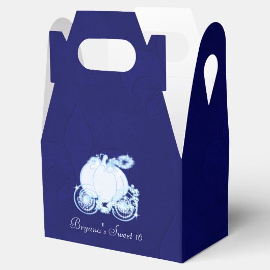 Cinderella Royal Blue Carriage Gastgeschenk Boxes Geschenkschachtel (Geöffnet)