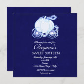 Cinderella Royal Blue Princess Carriage Einladung (Vorne/Hinten)