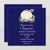 Cinderella Royal Blue Princess Carriage Einladung (Vorne/Hinten)