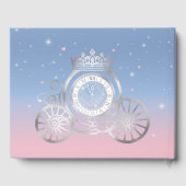 Cinderella Shoe Light Blue und Pink Quinceañera Gästebuch (Rückseite)