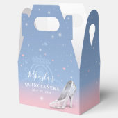 Cinderella Shoe Light Blue und Pink Quinceañera Geschenkschachtel (Geöffnet)