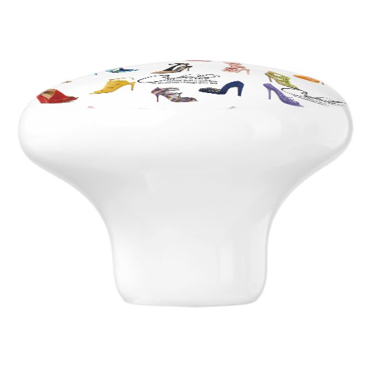 Cinderella Shoe Zitat Keramik Pull Door Knob Keramikknauf (Seitenansicht)