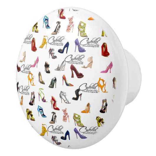 Cinderella Shoe Zitat Keramik Pull Door Knob Keramikknauf (Rechts)
