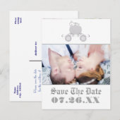 Cinderella Silver Carriage Wedding Foto Postcard Ankündigungspostkarte (Vorne/Hinten)