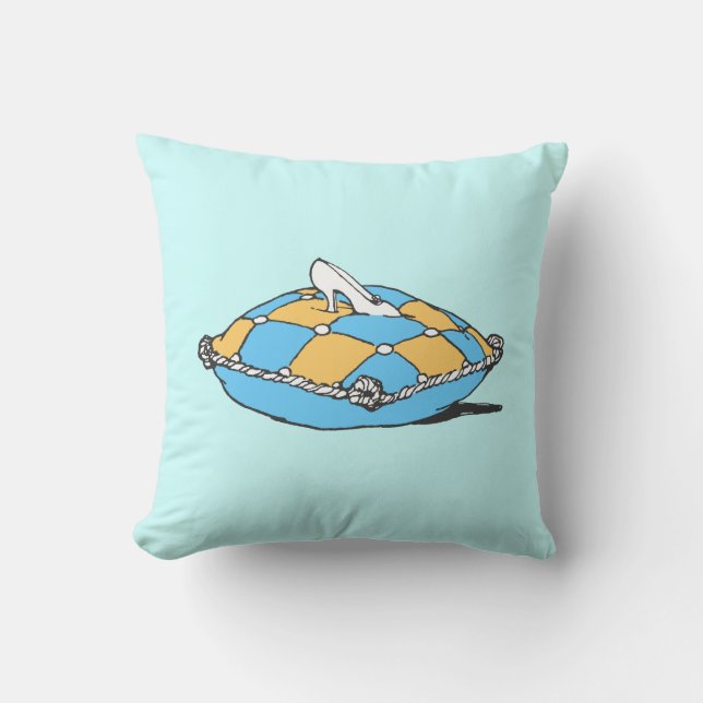 Cinderella Slipper Aquamarin Orange Pillow Kissen (Vorderseite)