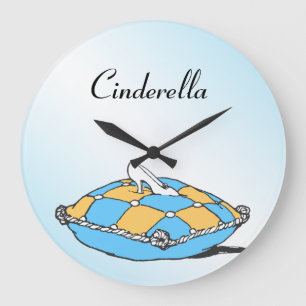 Cinderella Slipper Aquamarin Pillow Custom Große Wanduhr