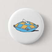 Cinderella Slipper auf Aquamarinem Orangenkissen Button (Vorderseite)