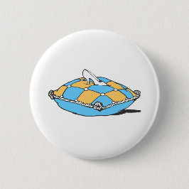 Cinderella Slipper auf Aquamarinem Orangenkissen Button