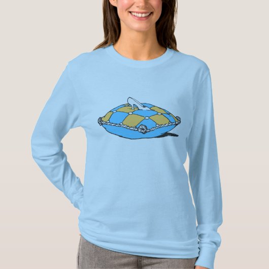 Cinderella Slipper auf Aquamarinem Orangenkissen T-Shirt (Vorderseite)