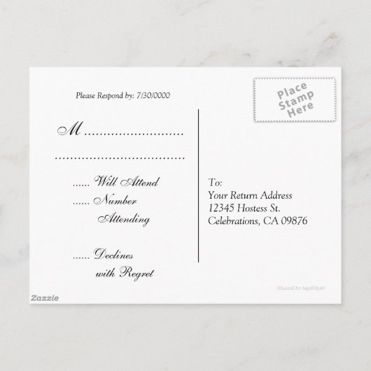 Cinderella Slipper Custom UAWG Response Postkarten (Rückseite)