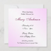 Cinderella Slipper Pink Brautparty Einladung (Rückseite)