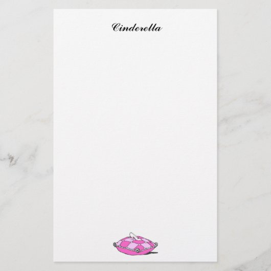 Cinderella Slipper Pink Kissen Custom Stationery Briefpapier (Vorderseite)