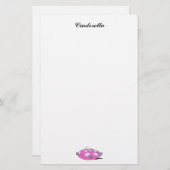 Cinderella Slipper Pink Kissen Custom Stationery Briefpapier (Vorne/Hinten)