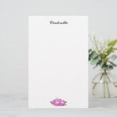Cinderella Slipper Pink Kissen Custom Stationery Briefpapier (Stehend Vorderseite)