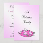 Cinderella Slipper Pink Kissen Princess Party Einladung (Vorne/Hinten)